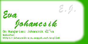 eva johancsik business card